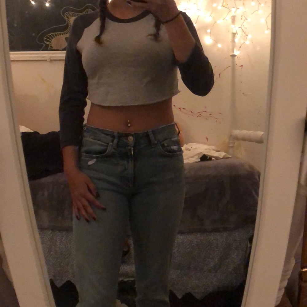 Cropped tee. Never worn.